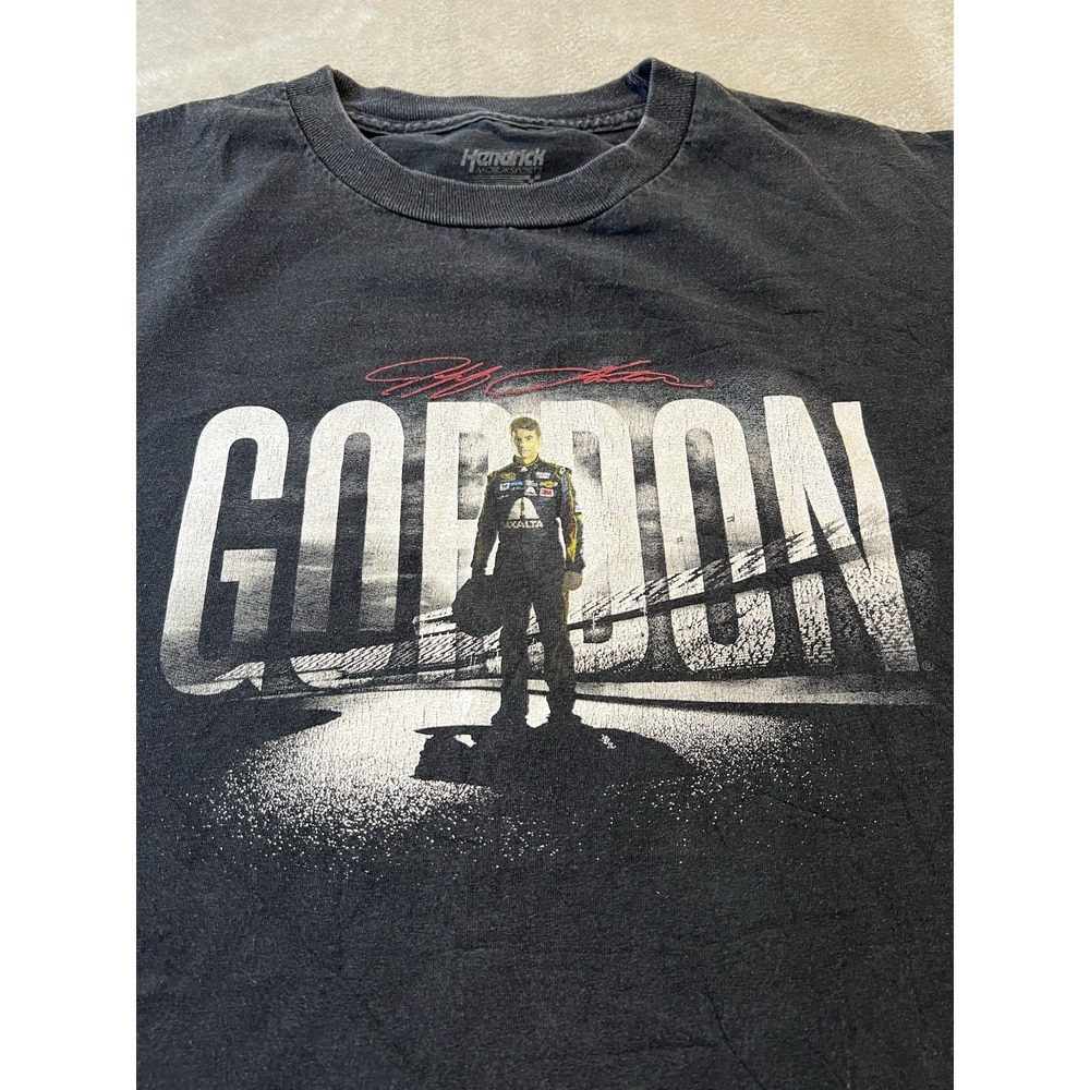 Jeff Gordon 24 NASCAR Adult T Shirt M Black Double Sided Graphic